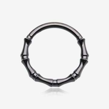 Blackline Tribal Bones Clicker Hoop Ring